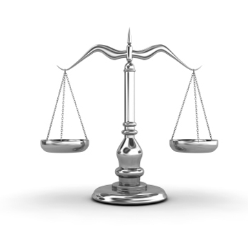 Una balança com a símbol de justícia