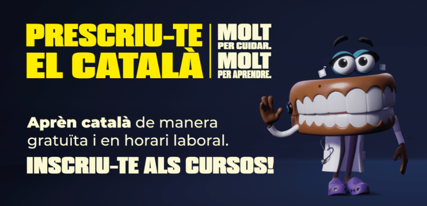 Imatge de la campanya Prescriu-te el català!