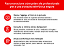 Recomanacions adreçades als professionals per a una consulta telefònica segura