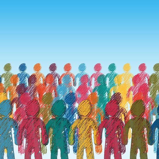 dibuix de figures de persones de diferents colors