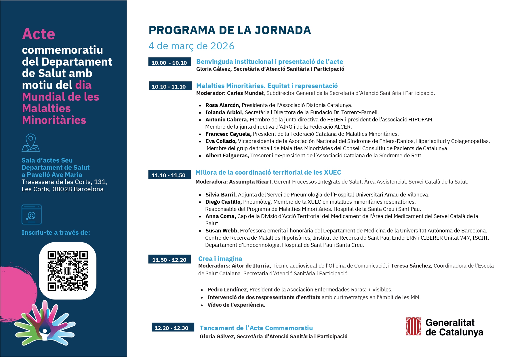 Imatge del programa de l'acte commemoratiu del dia mundial de les malalties minoritàries