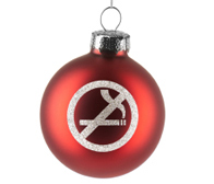 Una bola per a un arbre de Nadal amb el símbol de Prohibit fumar